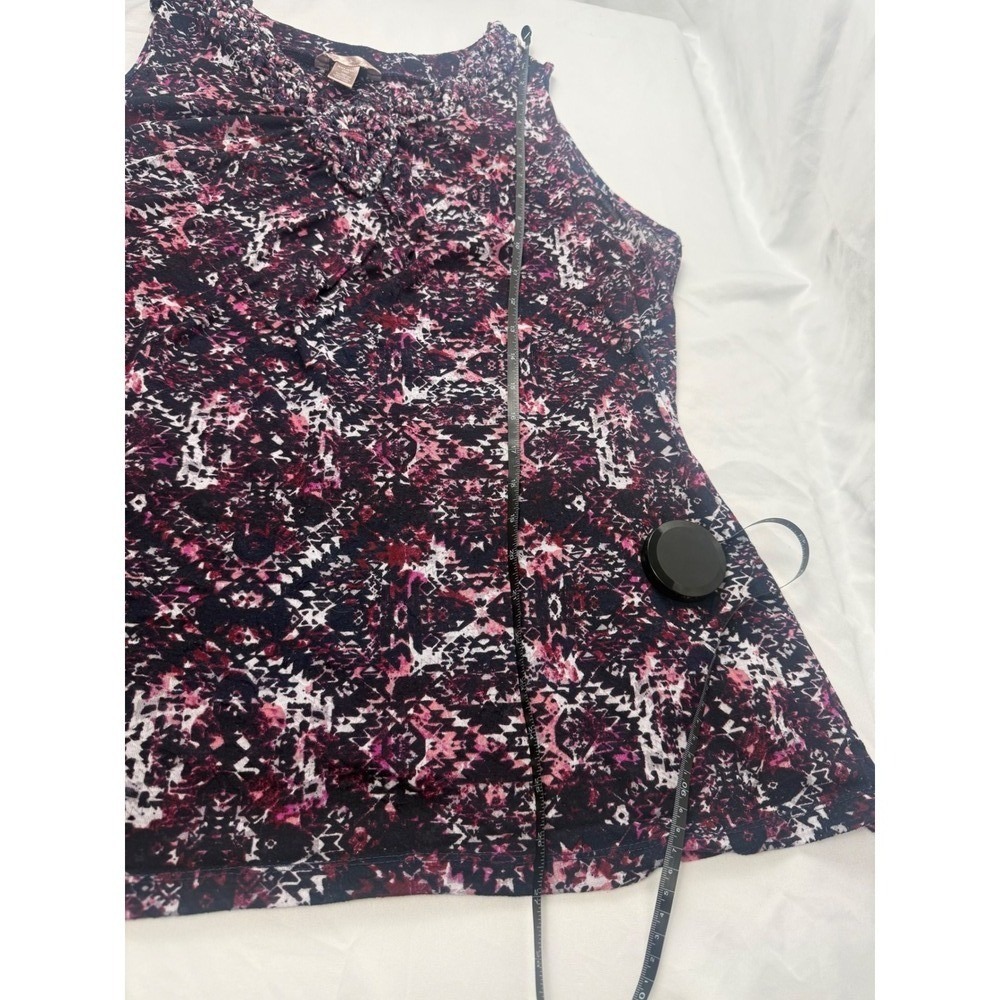 White Stag Navy Pink Abstract Geometric Sleeveless Knit Top XXL‎ 20 WSL36110P - Picture 5 of 9